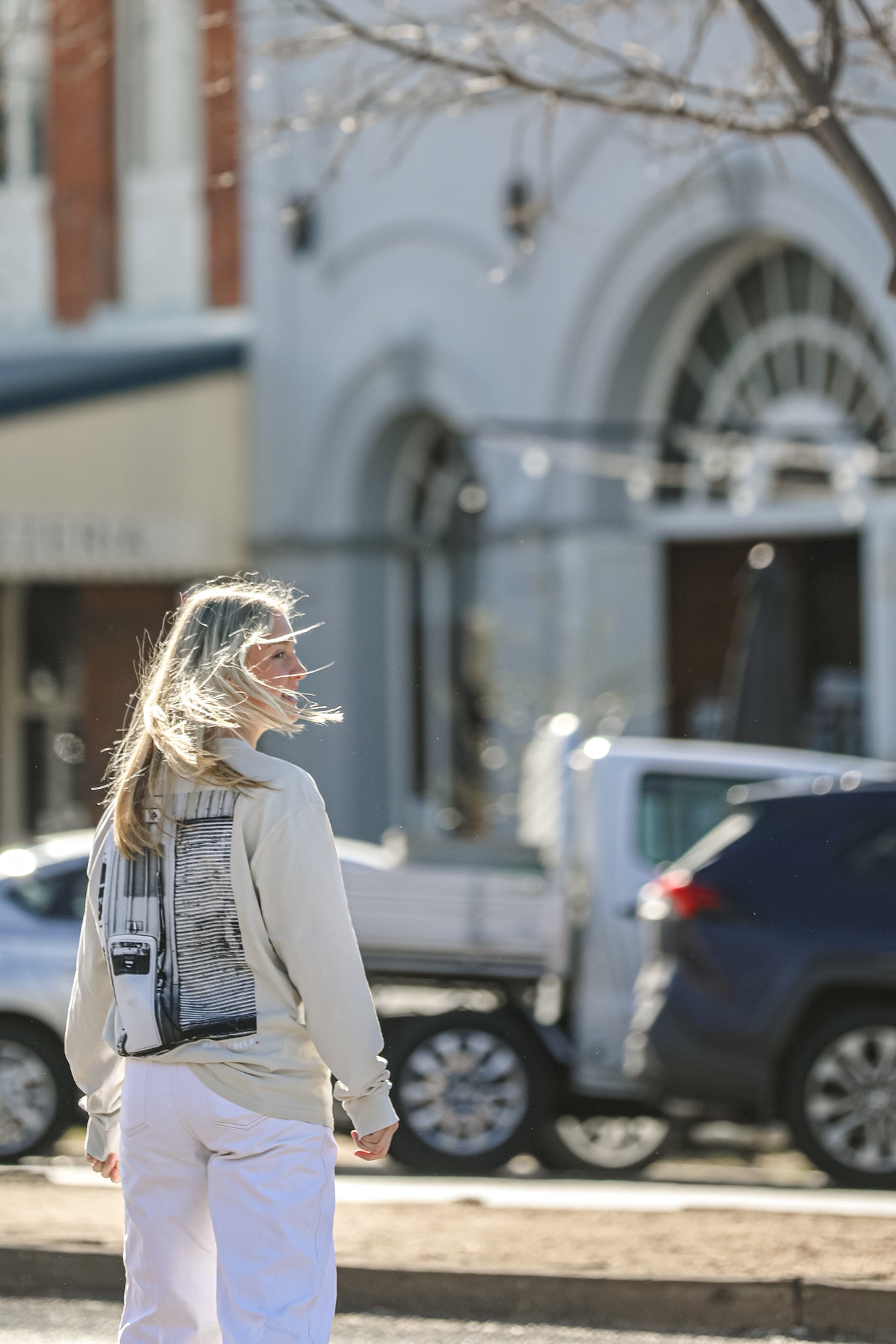Petrol Long Sleeve Tee Faded Bone