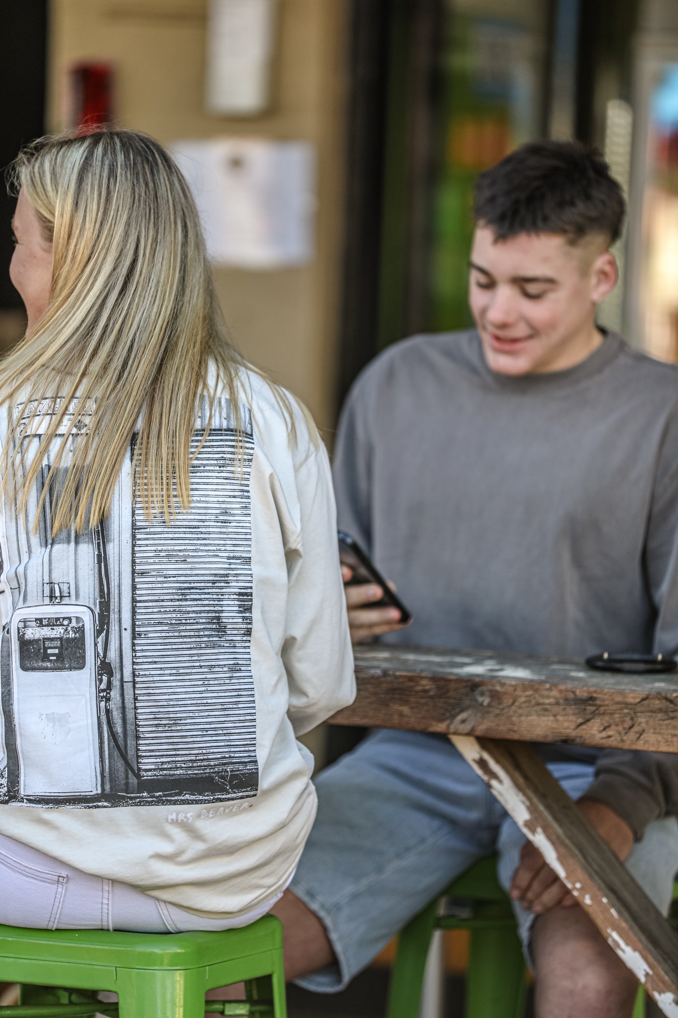 Petrol Long Sleeve Tee Faded Bone