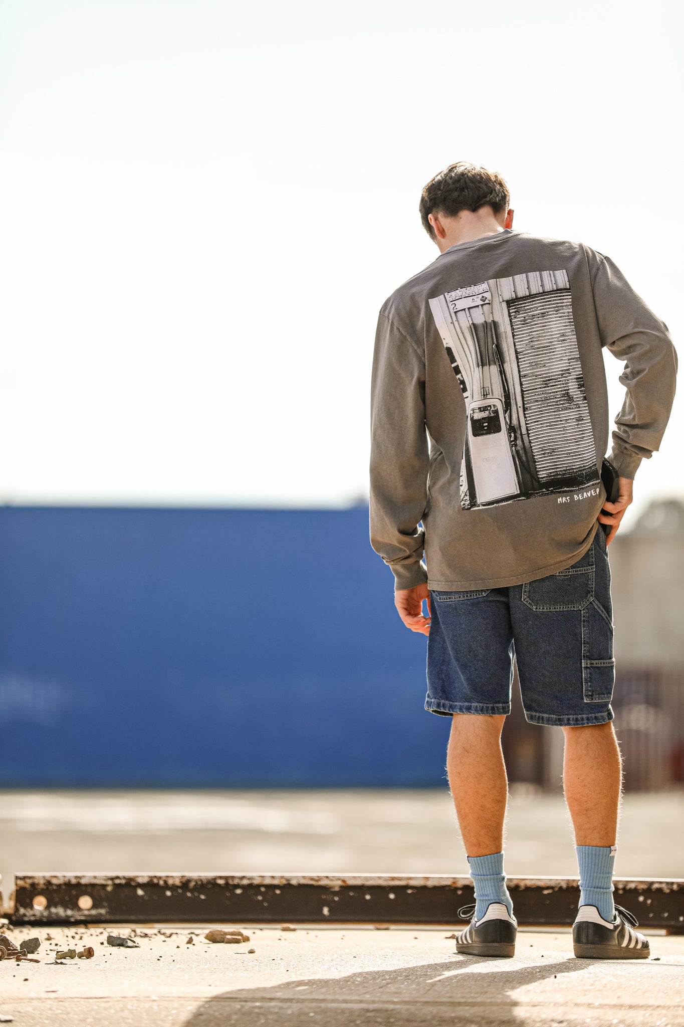 Petrol Long Sleeve Tee Faded Grey