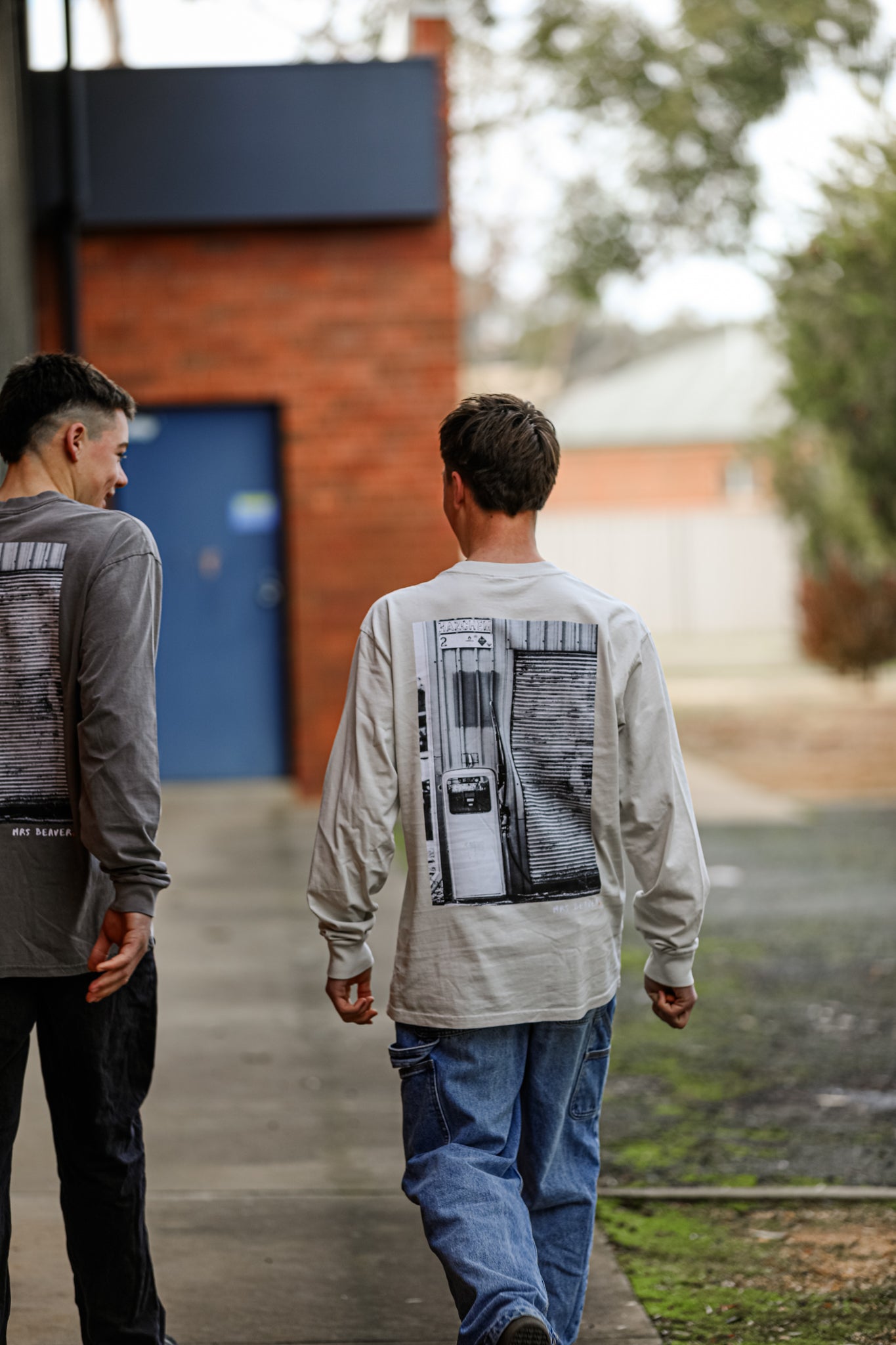 Petrol Long Sleeve Tee Faded Bone